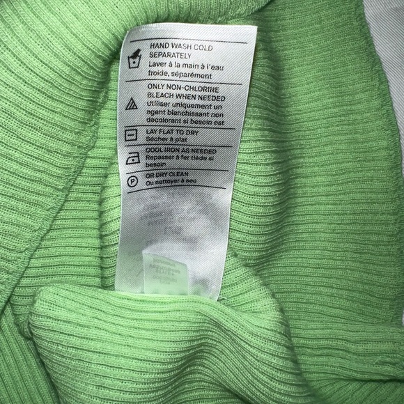 VINCE Ribbed Boat Neck Long Sleeve Tee in Green - L - Picture 8 of 11